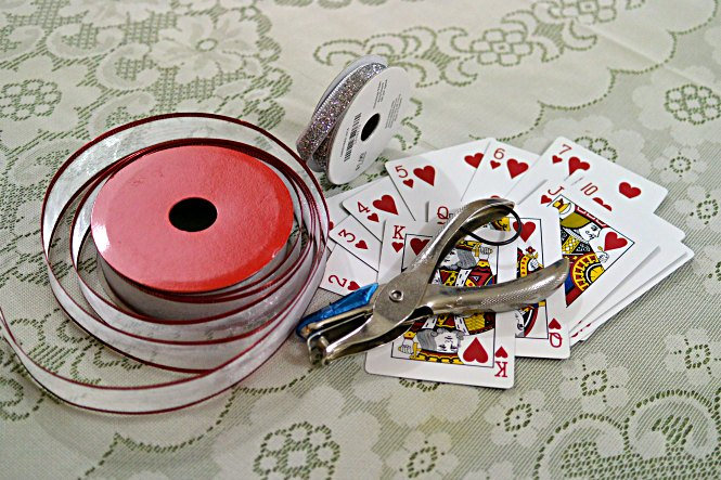 Supplies for a Playing Card Garland