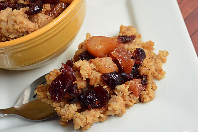 steel cut oats with peanut butter and fruit gold emblem abound