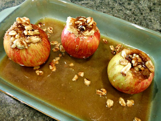 Baked Apples with Walnuts and Cream - Three Different Directions